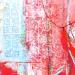 Gemälde Impression d'ailleurs von Sablyne | Gemälde Art brut Porträt Alltagsszenen Holz Acryl Collage Tinte Pastell Blattgold Upcycling Pigmente