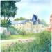 Painting Château vu du parc, Rueil Malmaison by Balme Delphine | Painting Figurative Landscapes Watercolor