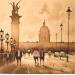 Painting Pont Alexandre III, Paris by Dandapat Swarup | Painting Figurative Urban Watercolor