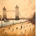 Peinture Tower Bridge on a Sunny Day par Dandapat Swarup | Tableau Figuratif Urbain Aquarelle