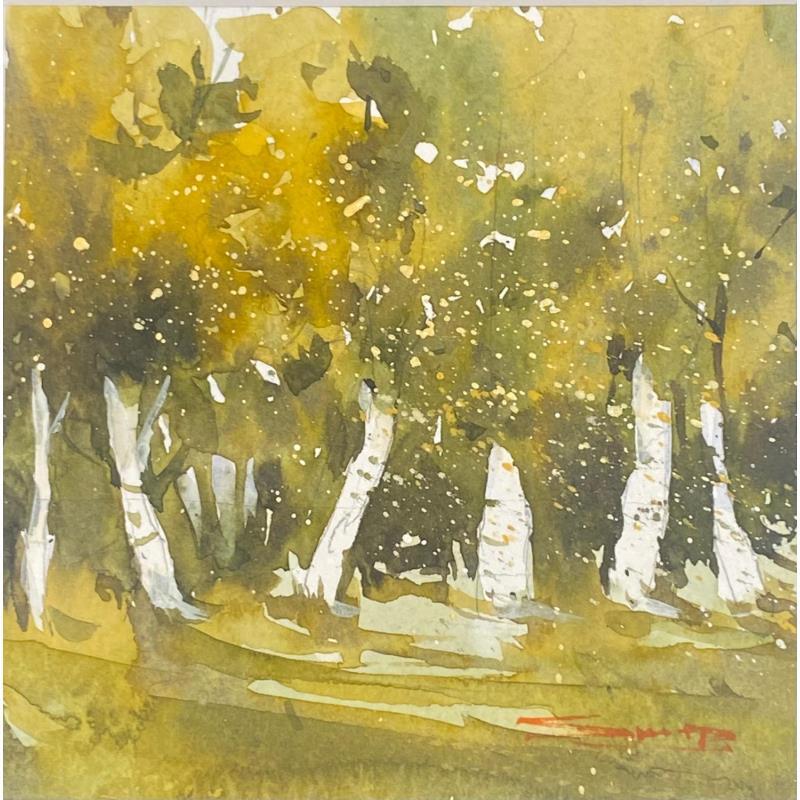 Gemälde Autumn touch von Dandapat Swarup | Gemälde Figurativ Urban Aquarell