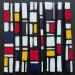 Painting Bc8 hommage mondrian by Langeron Luc | Painting Subject matter Wood Acrylic Resin