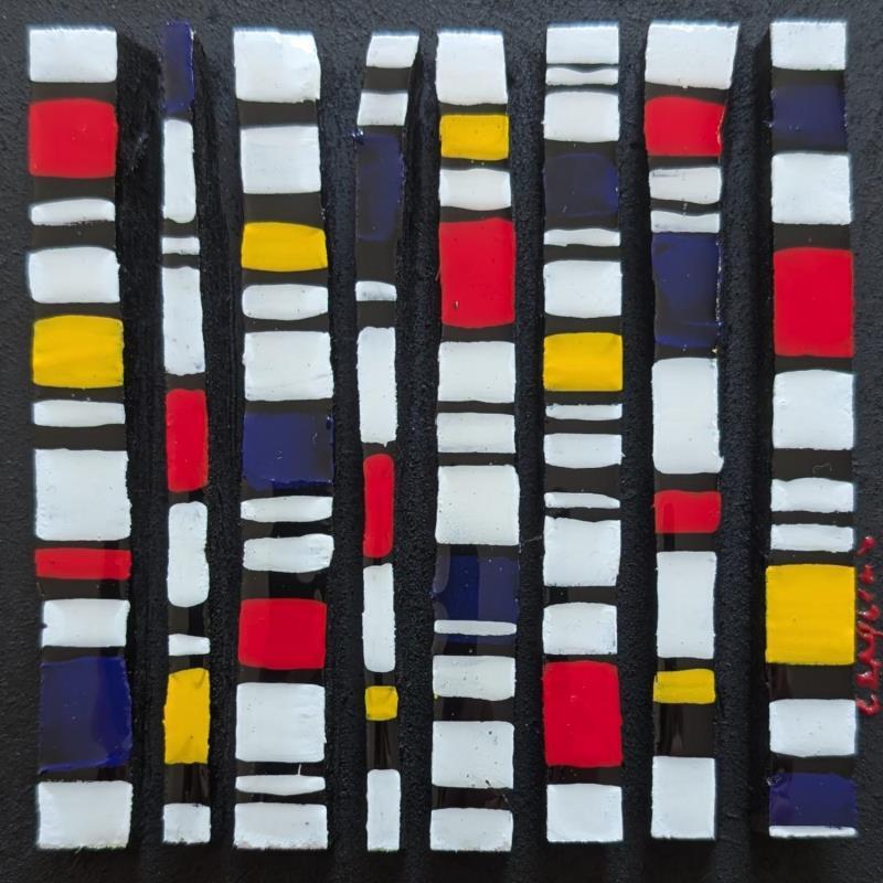 Painting Bc8 hommage Mondrian 2 by Langeron Luc | Painting Subject matter Acrylic, Resin, Wood