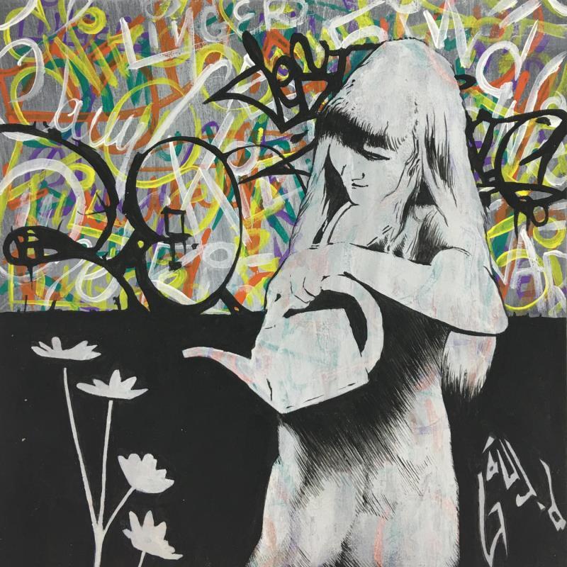 Painting street flower by Di Vicino Gaudio Alessandro | Painting Street art Acrylic, Graffiti Life style