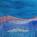 Painting Infinite Sky by Vazquez Laila | Painting Abstract Landscapes Watercolor Textile