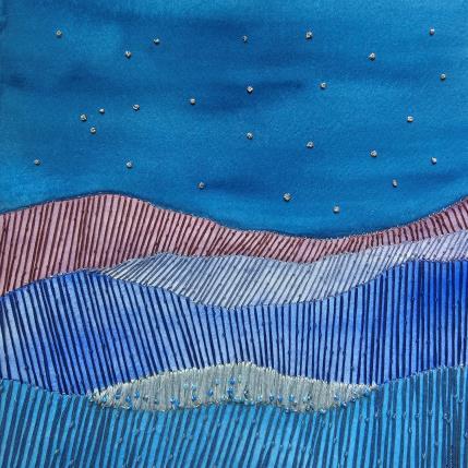 Peinture Infinite Sky par Vazquez Laila | Tableau Abstrait Aquarelle, Textile Paysages