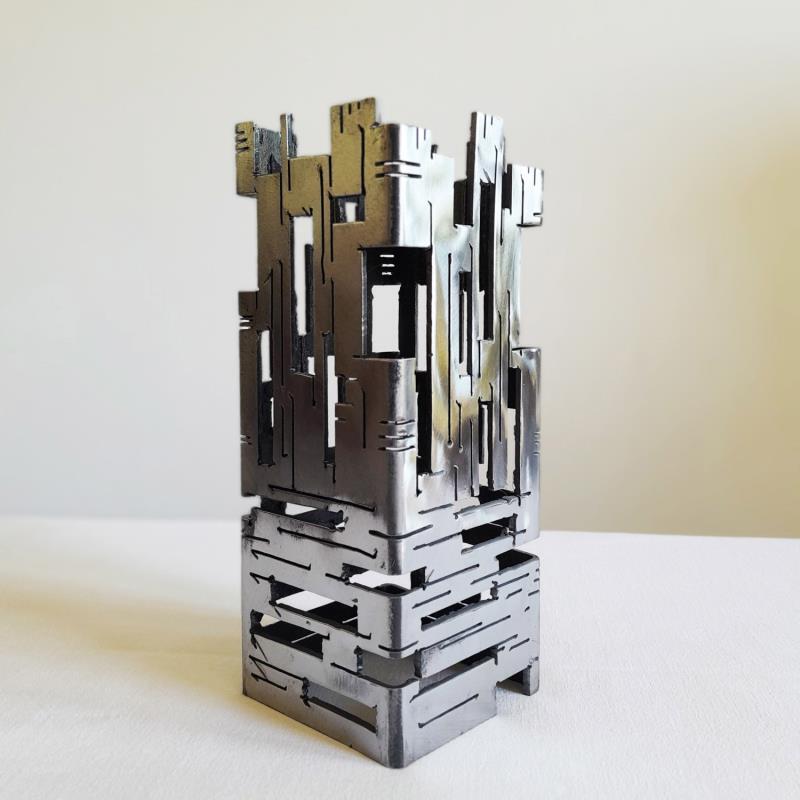 Sculpture Building 21 by Poumès Jérôme | Sculpture Figurative Urban Metal