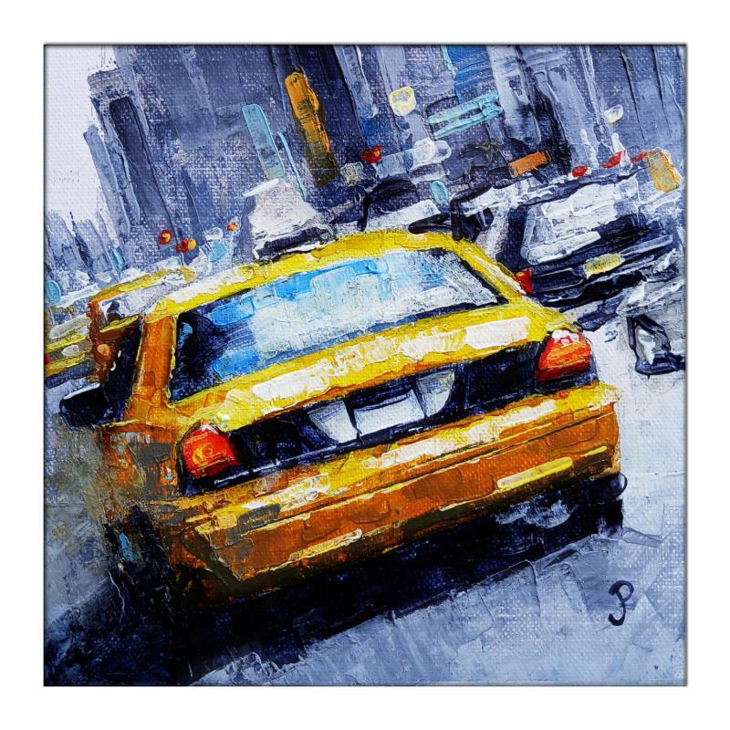 Peinture NY big trafic par Poumès Jérôme | Tableau Figuratif Urbain Acrylique