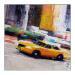 Painting NY speed yellow cab 2 by Poumès Jérôme | Painting Figurative Urban Acrylic