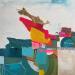 Gemälde Au fil des écluses von Lau Blou | Gemälde Abstrakt Landschaften Acryl Collage Pastell Blattgold