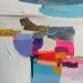Gemälde Jour de vent von Lau Blou | Gemälde Abstrakt Landschaften Acryl Collage Pastell Blattgold Papier