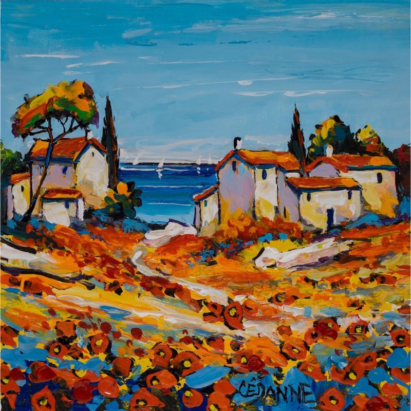 Painting Passage vers la mer by Cédanne | Painting Figurative Oil Landscapes, Pop icons