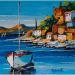 Painting Balade en bateau by Cédanne | Painting Figurative Landscapes Oil