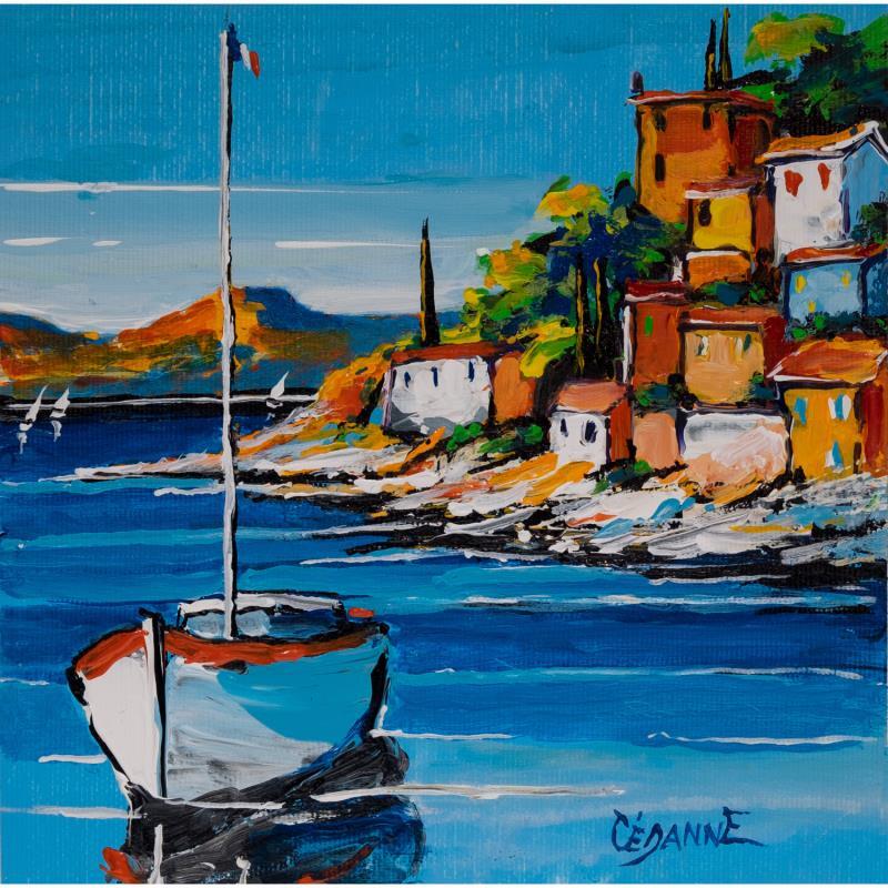 Painting Balade en bateau by Cédanne | Painting Figurative Landscapes Oil