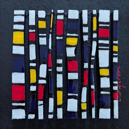 Painting Bc10 hommage mondrian by Langeron Luc | Painting Subject matter Acrylic, Resin, Wood