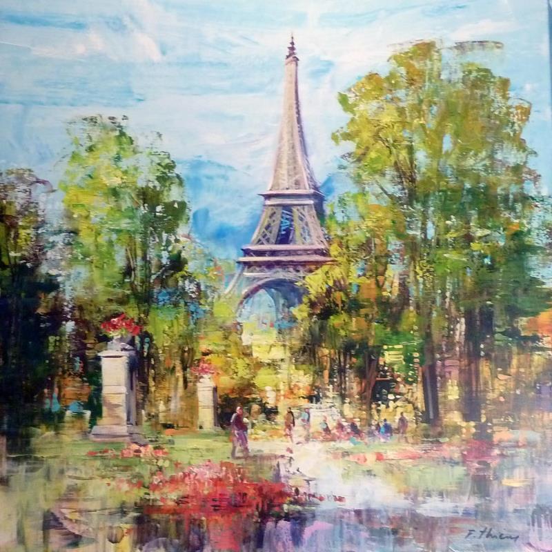 Gemälde Pic-nique au parc von Frédéric Thiery | Gemälde Figurativ Acryl Urban