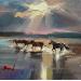 Painting Deja Vu of Lunar Space by Bond Tetiana | Painting Figurative Marine Nature Animals Oil