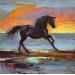 Painting Silent Majesty of the Dusk by Bond Tetiana | Painting Figurative Marine Nature Animals Oil