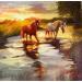 Painting Sunlit Souls by Bond Tetiana | Painting Figurative Landscapes Animals Oil