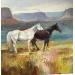 Painting Melody of the Wild Steppe by Bond Tetiana | Painting Figurative Landscapes Animals Oil