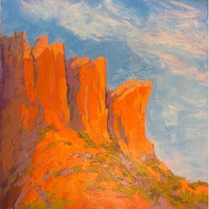 Peinture Majestic Cliffs par Carrillo Cindy  | Tableau Figuratif Huile Paysages
