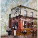 Painting Sur La Butte by Romanelli Karine | Painting Figurative Life style Architecture Acrylic Gluing