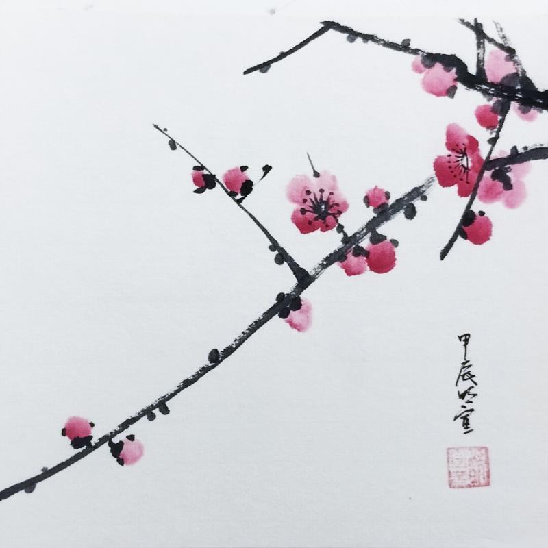 Painting Red blossom by Du Mingxuan | Painting Figurative Landscapes Nature Watercolor Ink