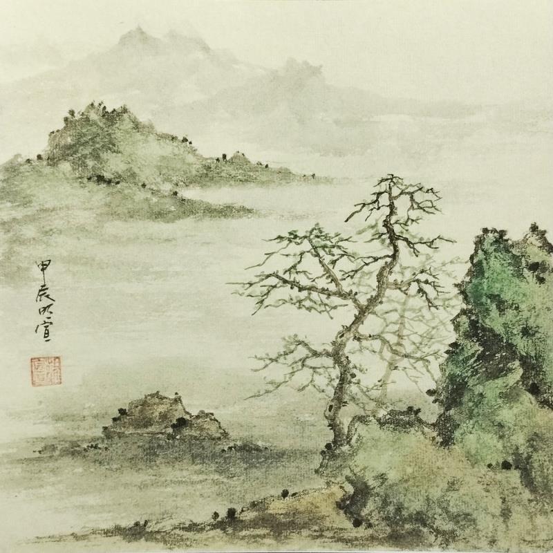 Painting Spring lake by Du Mingxuan | Painting Figurative Landscapes Nature Watercolor Ink