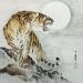 Painting Tiger by Du Mingxuan | Painting Figurative Animals Watercolor Ink