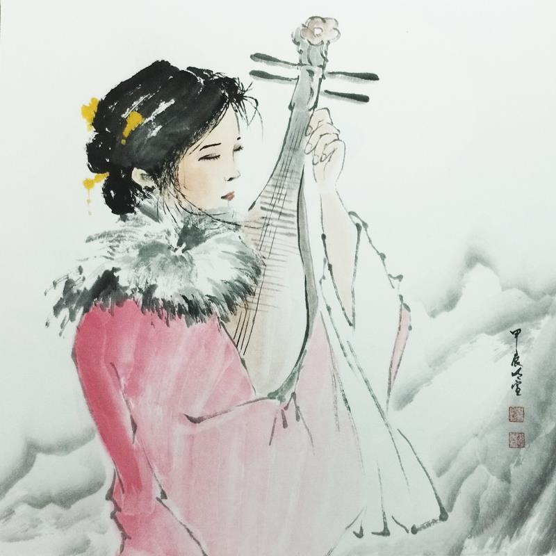 Gemälde Wang Zhaojun von Du Mingxuan | Gemälde Figurativ Aquarell, Tinte Porträt