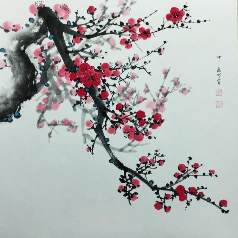 Painting Red blossom 3 by Du Mingxuan | Painting Figurative Nature Watercolor Ink