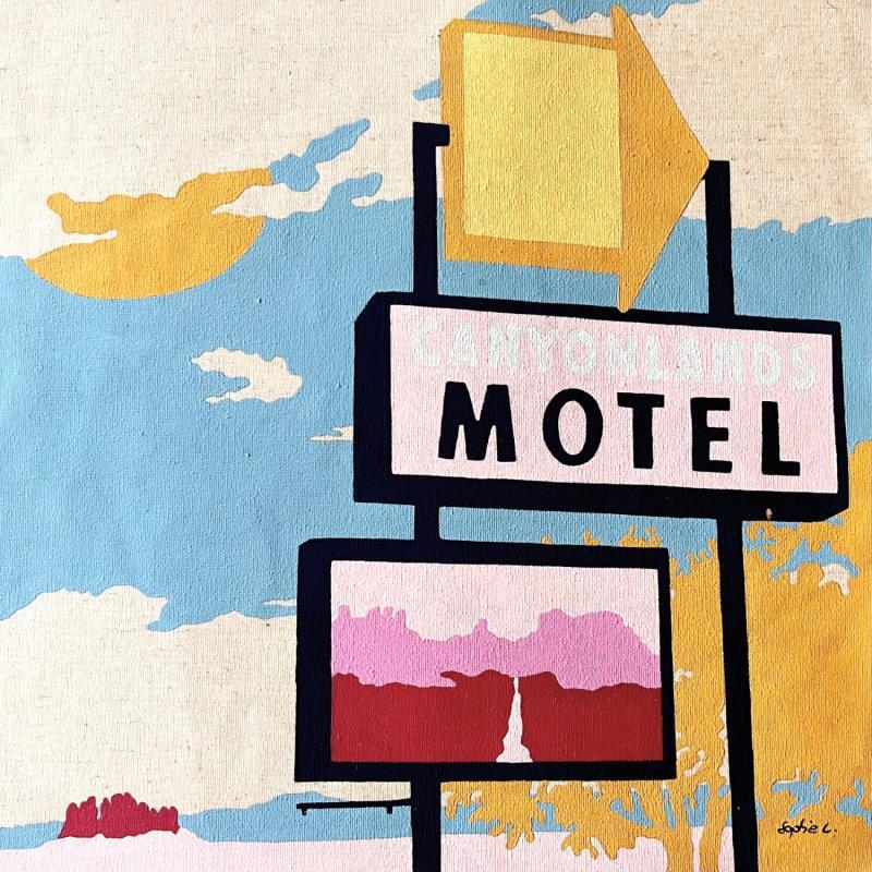 Painting Arizona motel by Sophie L. | Painting Figurative Landscapes Acrylic