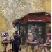 Gemälde Paris Le Marais von Romanelli Karine | Gemälde Figurativ Acryl Collage
