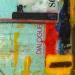 Gemälde F1 Dès l'aube von Sablyne | Gemälde Art brut Porträt Alltagsszenen Holz Pappe Acryl Collage Tinte Pastell Blattgold Upcycling Papier Pigmente