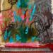 Gemälde F1 No Name 10029-1558-20240618-2 von Sablyne | Gemälde Art brut Holz Acryl Tinte Pastell Blattgold Upcycling Papier Pigmente