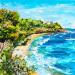 Painting Porquerolles, plage de l'Alycastre by Rey Ewa | Painting Figurative Landscapes Acrylic
