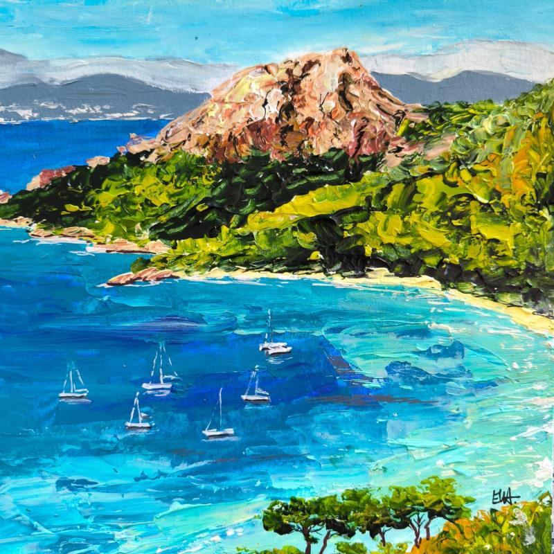Painting Voyage sur la côte varoise by Rey Ewa | Painting Figurative Landscapes Acrylic