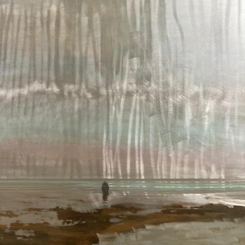 Painting La mer à Portiragnes  by Mahieu Bertrand | Painting Figurative Metal Landscapes, Marine