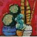Painting Mi Jardin by Villanueva Puigdelliura Natalia | Painting Figurative Still-life Acrylic Resin