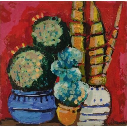 Painting Mi Jardin by Villanueva Puigdelliura Natalia | Painting Figurative Acrylic, Resin Still-life