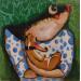 Painting Pescadora by Villanueva Puigdelliura Natalia | Painting Figurative Animals Acrylic Resin