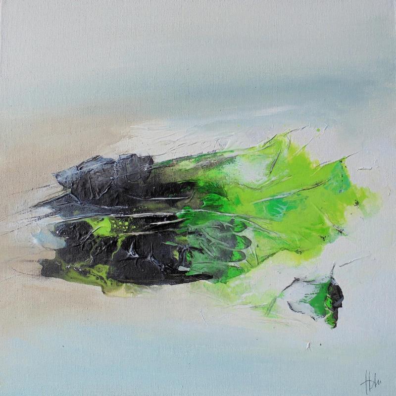 Gemälde AU GRE DU VERT von Han | Gemälde Abstrakt Acryl, Collage Natur