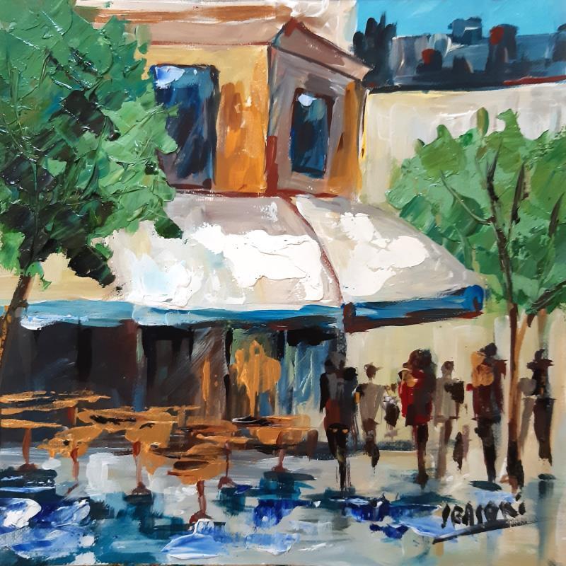 Peinture CAFE par Laura Rose | Tableau Figuratif Huile Scènes de vie