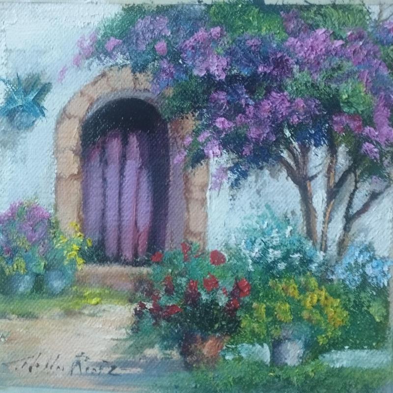 Peinture Entrada a casa florida  par Cabello Ruiz Jose | Tableau Impressionnisme Scènes de vie Huile