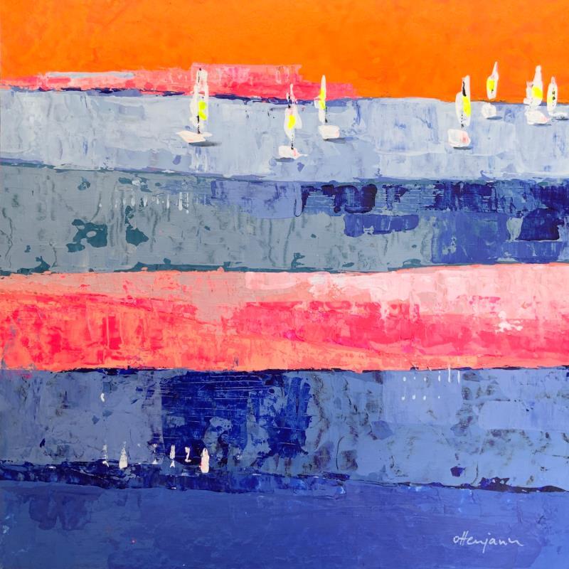 Painting Regatta  by Ottenjann Andrea | Painting Abstract Landscapes Acrylic