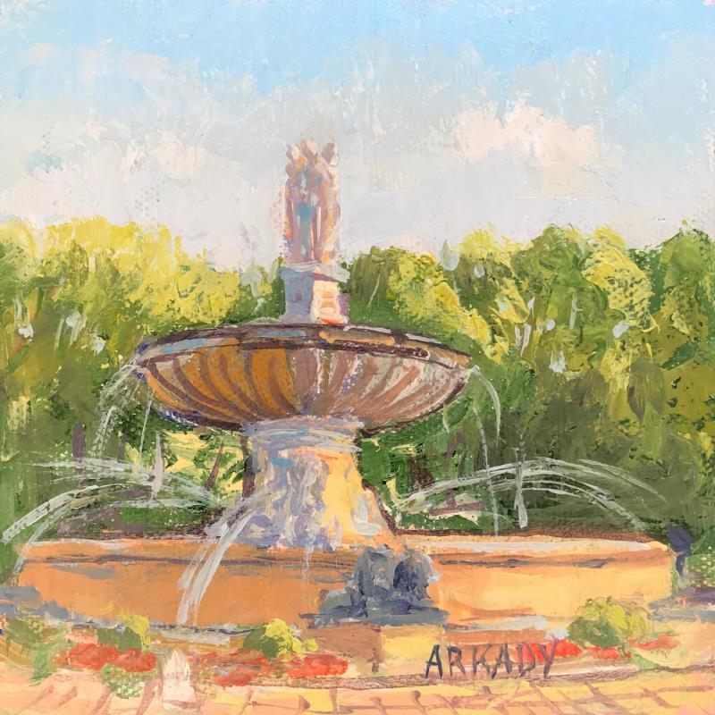 Painting Fontaine la rotonde by Arkady | Painting Figurative Oil