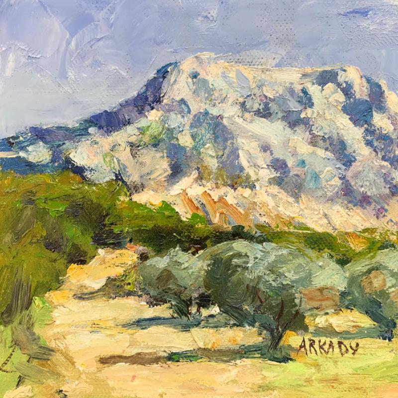 Painting les oliviers au pied de la montagne by Arkady | Painting Figurative Oil