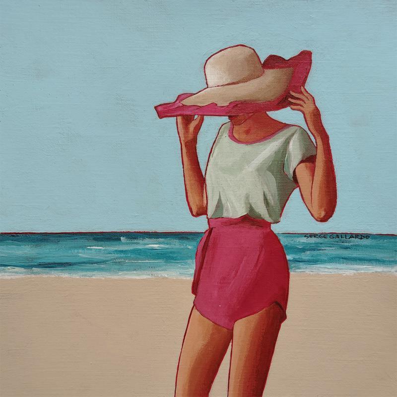 Painting Pénélope à la playa de Rodalquilar by Gallardo Serge | Painting Figurative Life style Acrylic