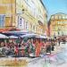 Painting Nice Une socca cours Saleya? by Hoffmann Elisabeth | Painting Figurative Urban Watercolor