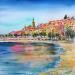 Painting Reflets de Menton by Hoffmann Elisabeth | Painting Figurative Urban Marine Watercolor